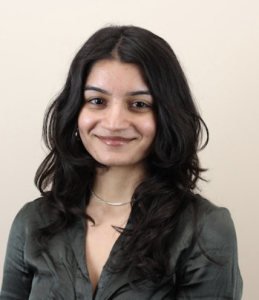 A woman smiling. 
